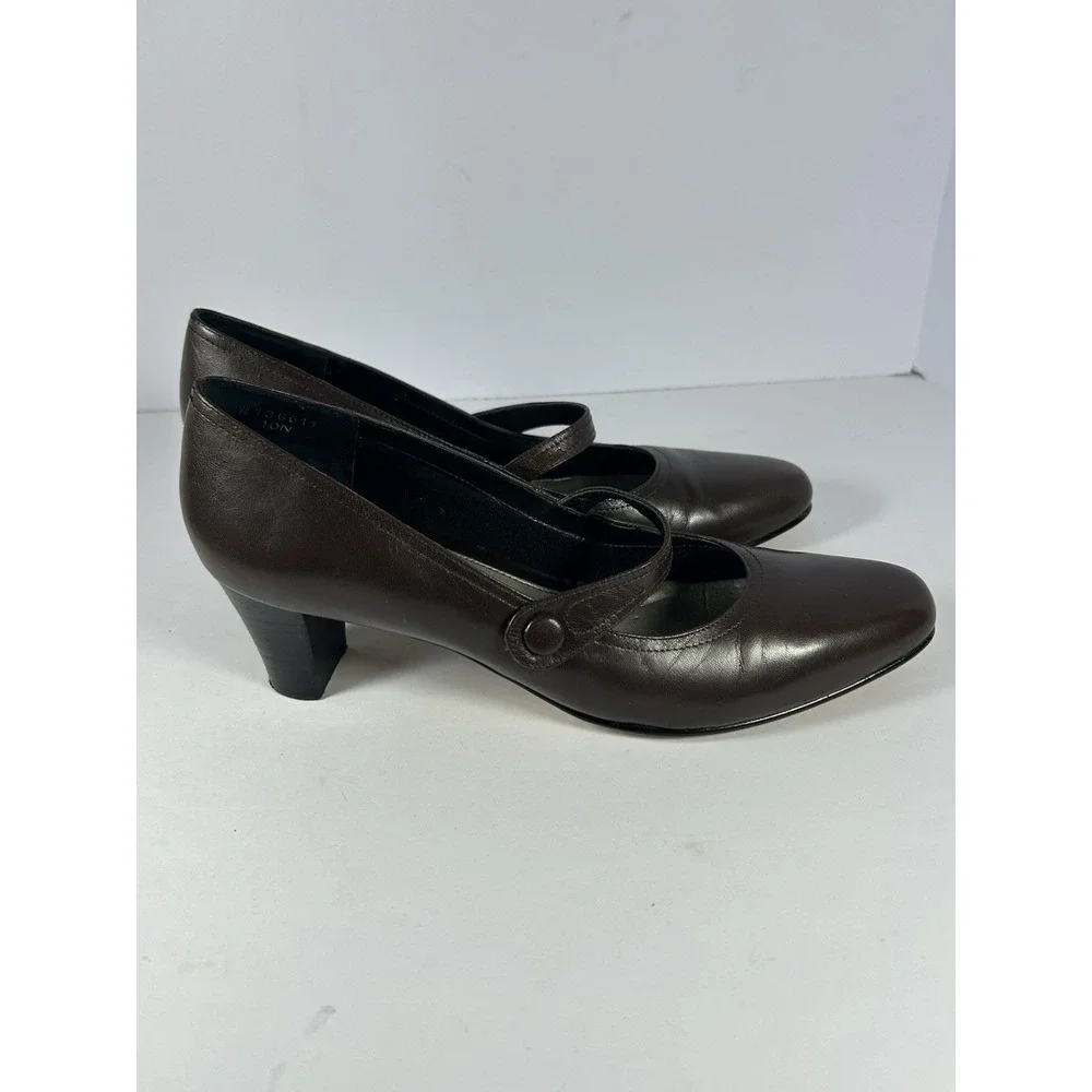 Ros Hommerson Women's Vintage Brown Leather Mary Janes Size 10 Women